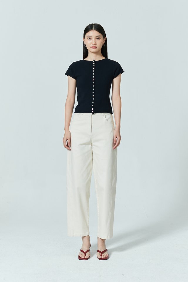 ELASTICATED BACK BARREL PANTS