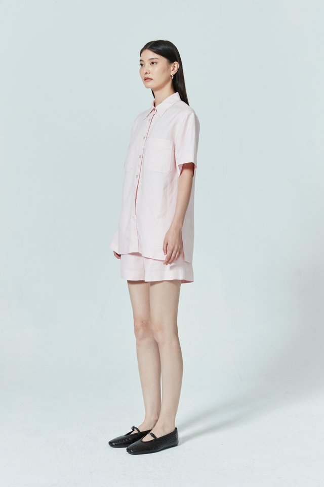 ELASTICATED LINEN SHORTS