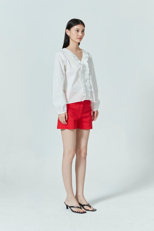 RUFFLE LONG SLEEVE TOP