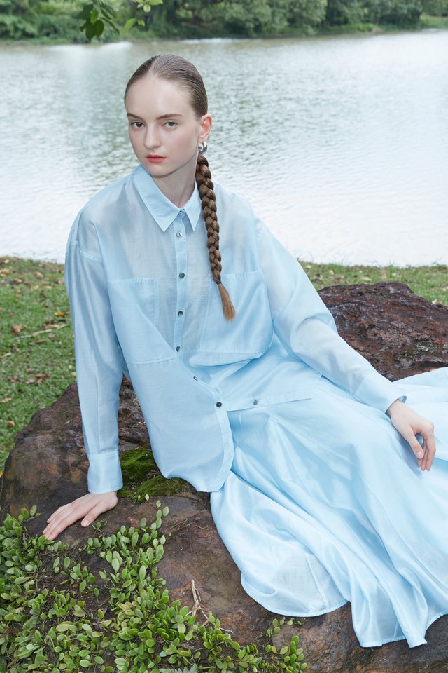 SHEER RELAXED DOLMAN SHIRT