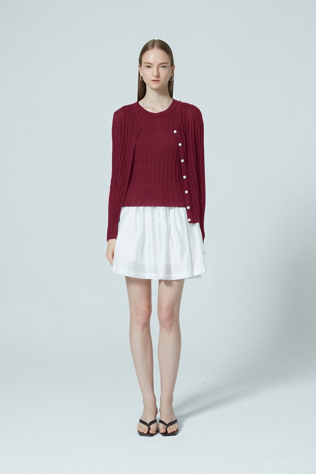 RIBBED CARDIGAN