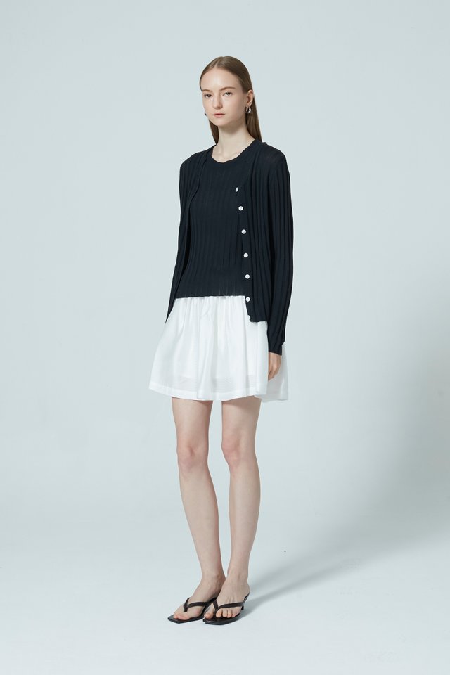RIBBED CARDIGAN