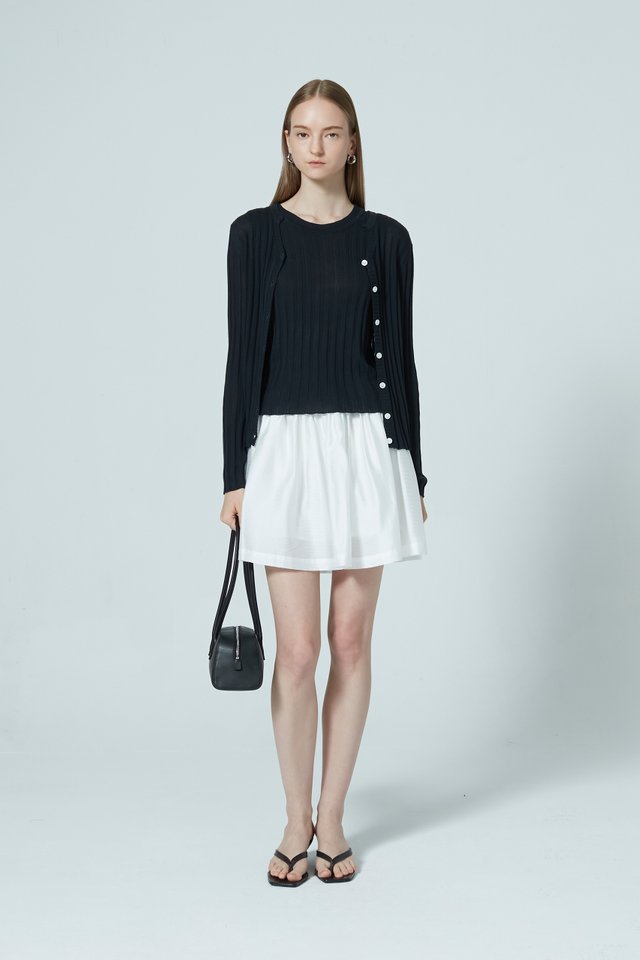 RIBBED CARDIGAN