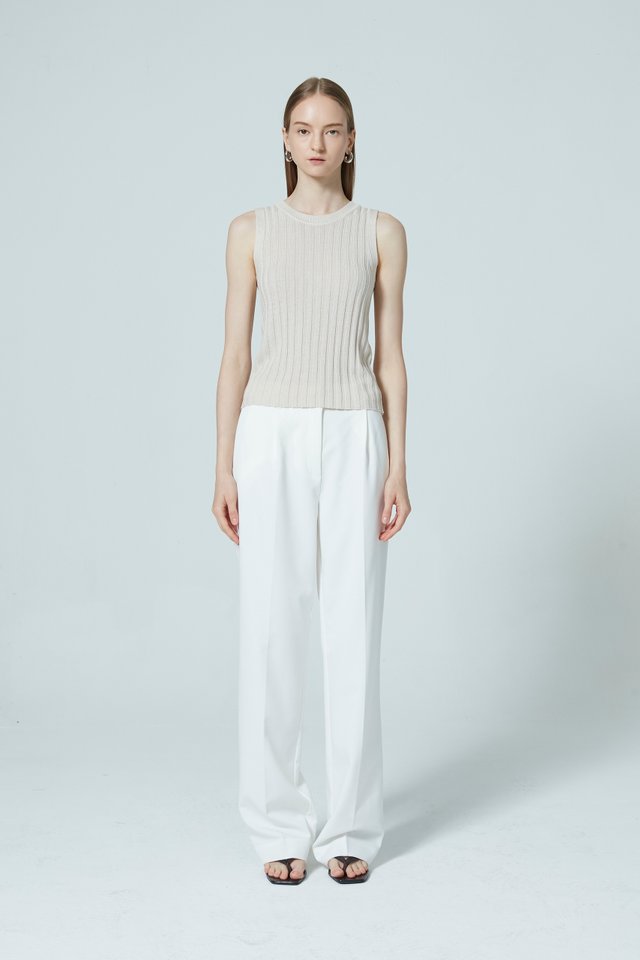 CREW NECK RIBBED TOP