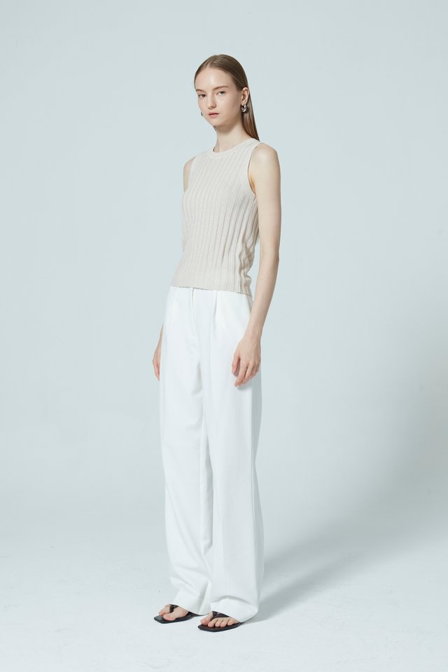 CREW NECK RIBBED TOP