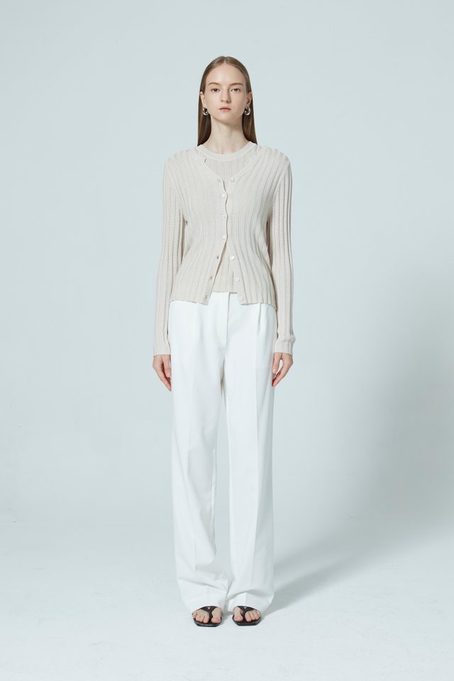 RIBBED CARDIGAN