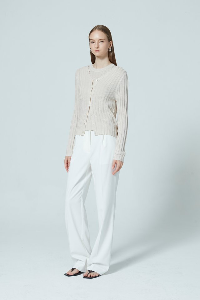RIBBED CARDIGAN