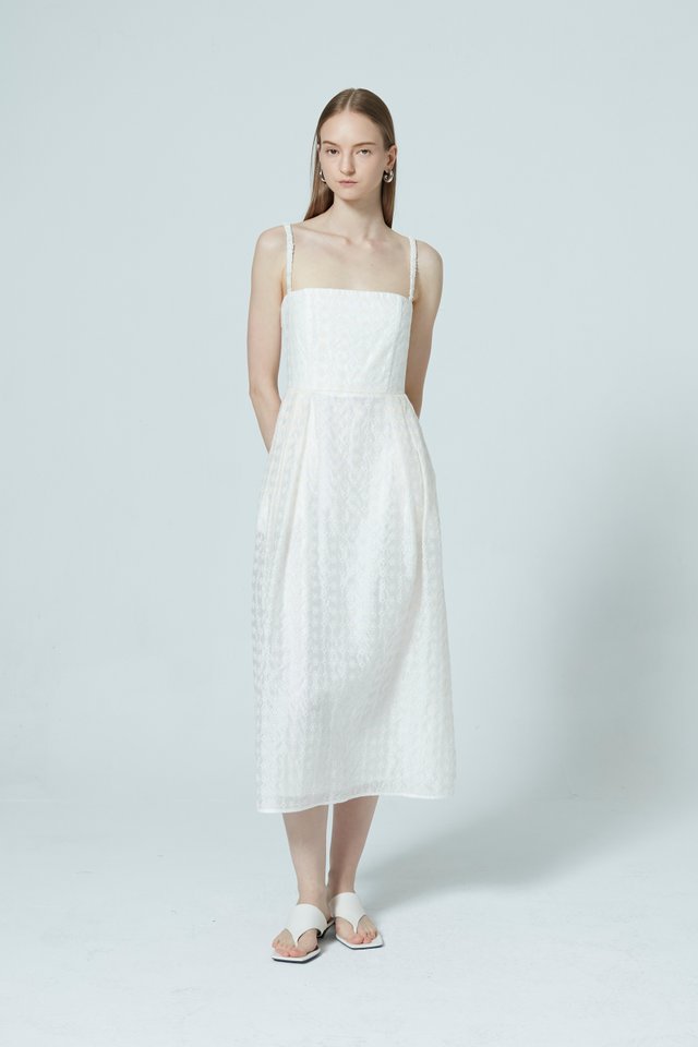 ELISE PLEATED MIDI DRESS