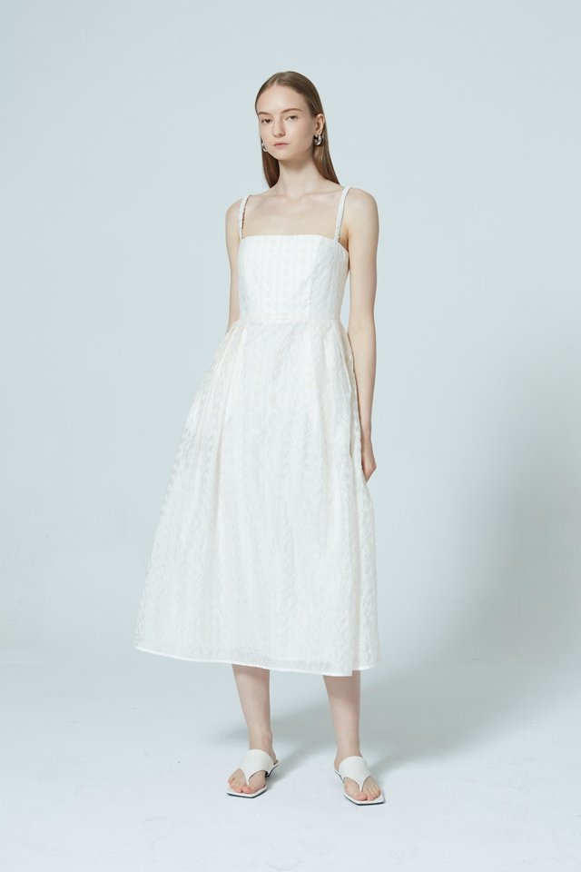 ELISE PLEATED MIDI DRESS