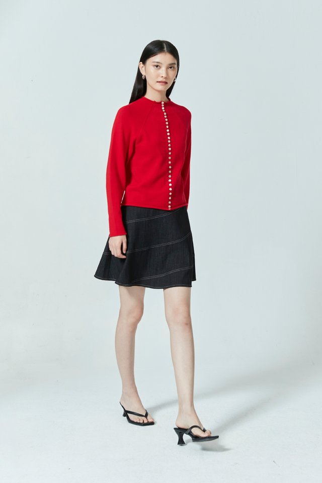 FLARE DENIM MINI SKIRT