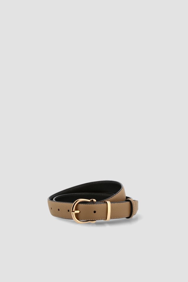 HORSESHOE BUCKLE LEATHER BELT