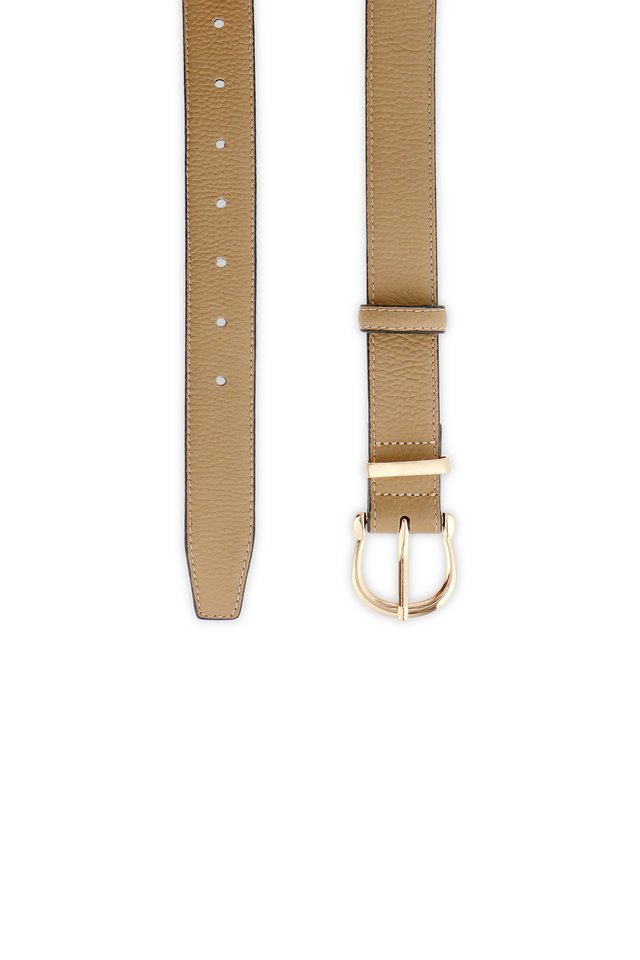 HORSESHOE BUCKLE LEATHER BELT
