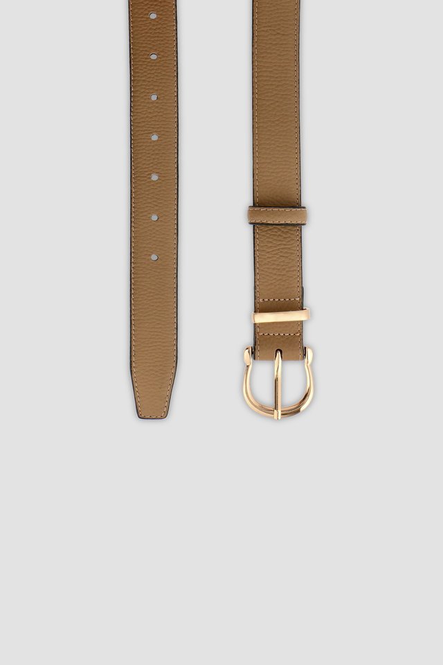 HORSESHOE BUCKLE LEATHER BELT