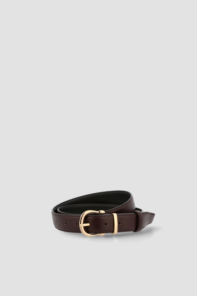 HORSESHOE BUCKLE LEATHER BELT