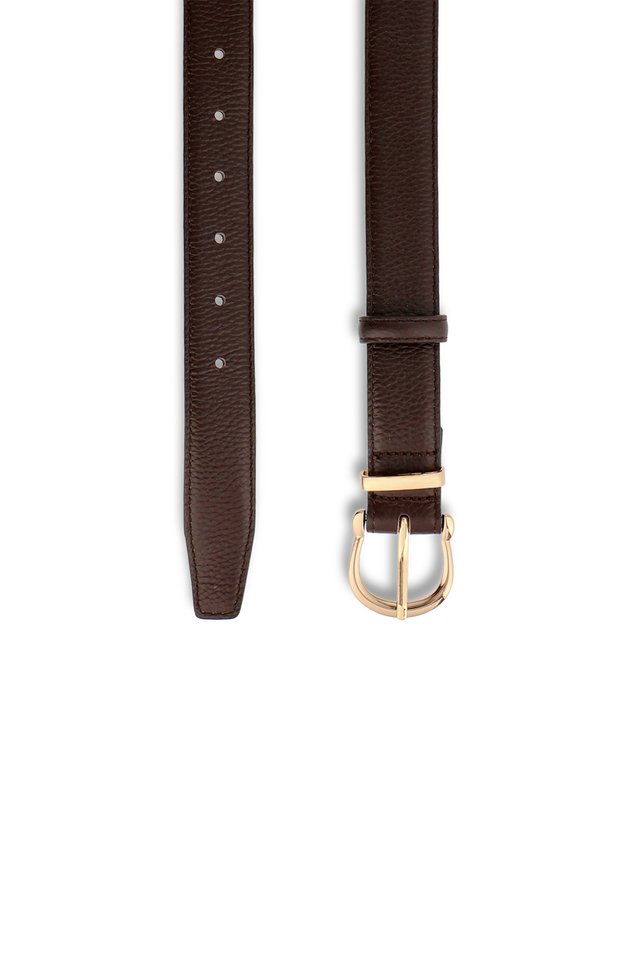 HORSESHOE BUCKLE LEATHER BELT