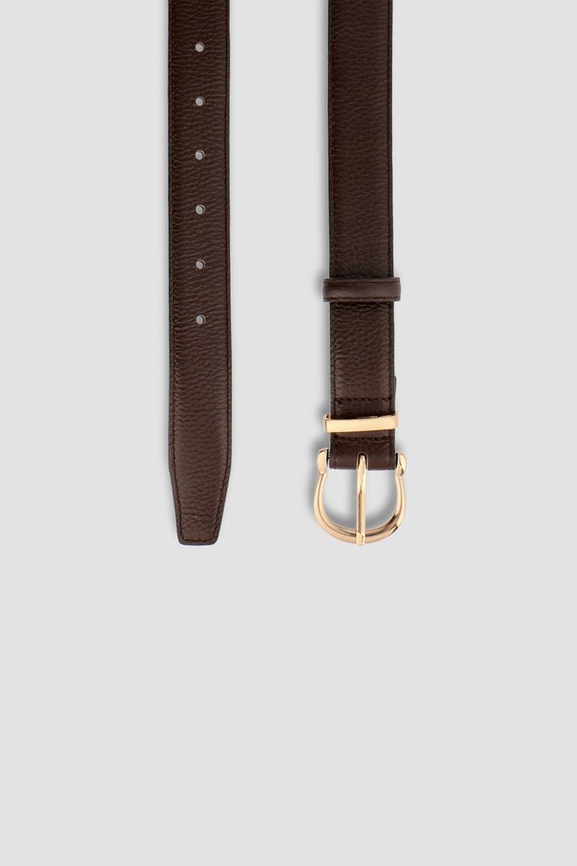 HORSESHOE BUCKLE LEATHER BELT