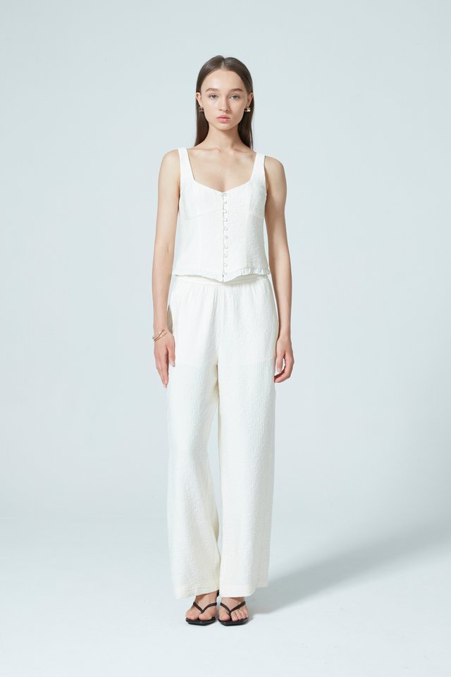 [PERFECT PAIRING] CRINKLE EFFECT PANTS SET