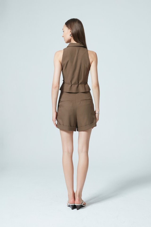 [PERFECT PAIRING] BELTED TOP & SHORTS SET