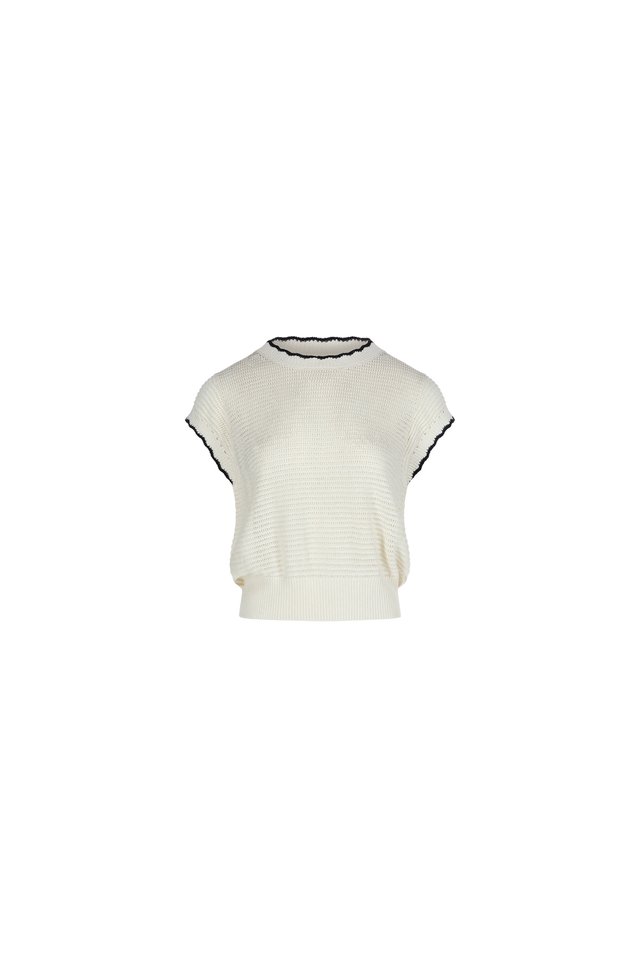 CONTRAST TRIM KNIT TOP