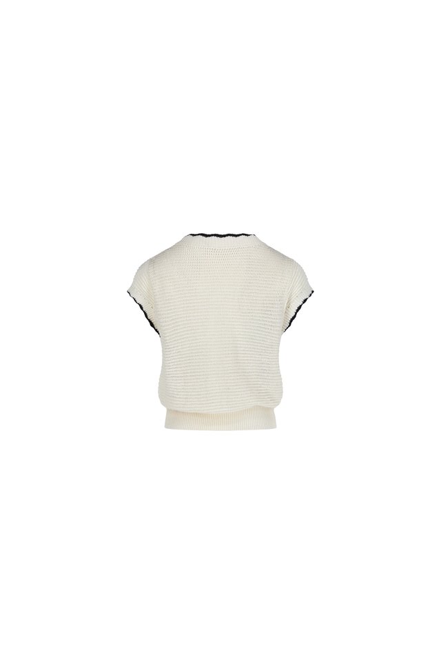 CONTRAST TRIM KNIT TOP