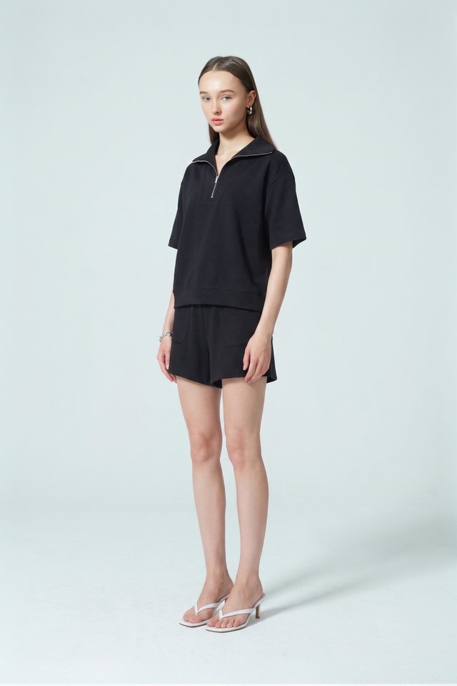 HALP ZIP SHORT SLEEVE TOP