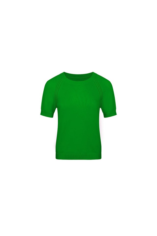 POINTELLE DETAIL SHORT SLEEVE TOP