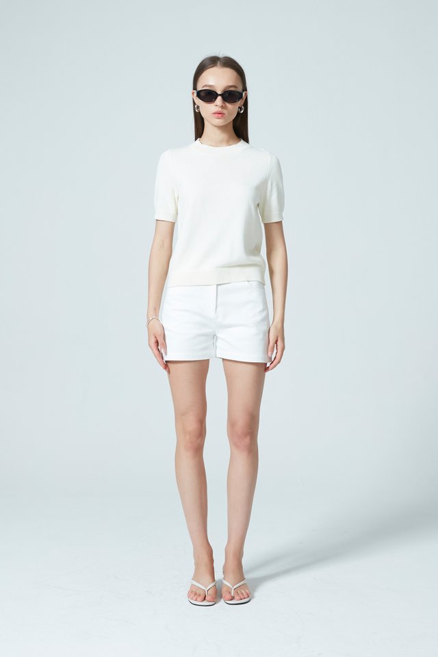KNITTED SHORT SLEEVE TOP