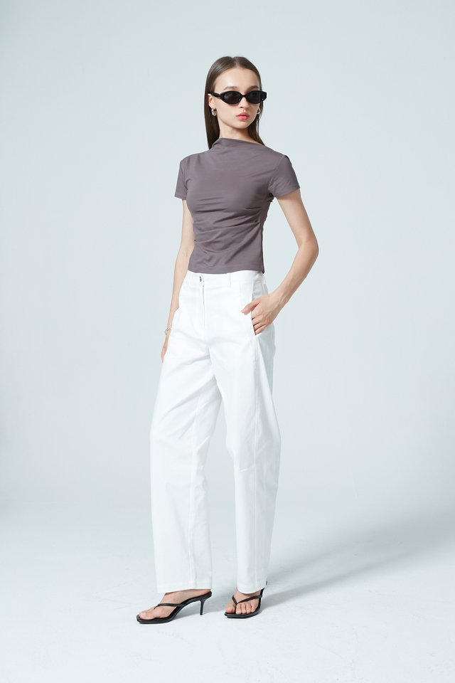ASYMMETRIC NECK T-SHIRT