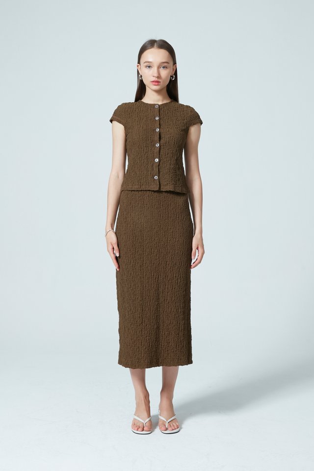 [PERFECT PAIRING] CRINKLED TOP & SKIRT SET