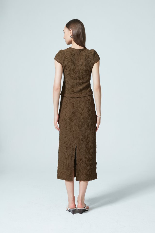 [PERFECT PAIRING] CRINKLED TOP & SKIRT SET