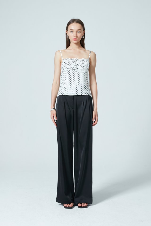 POLKA DOT RUCHED TOP