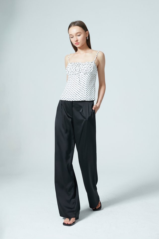POLKA DOT RUCHED TOP
