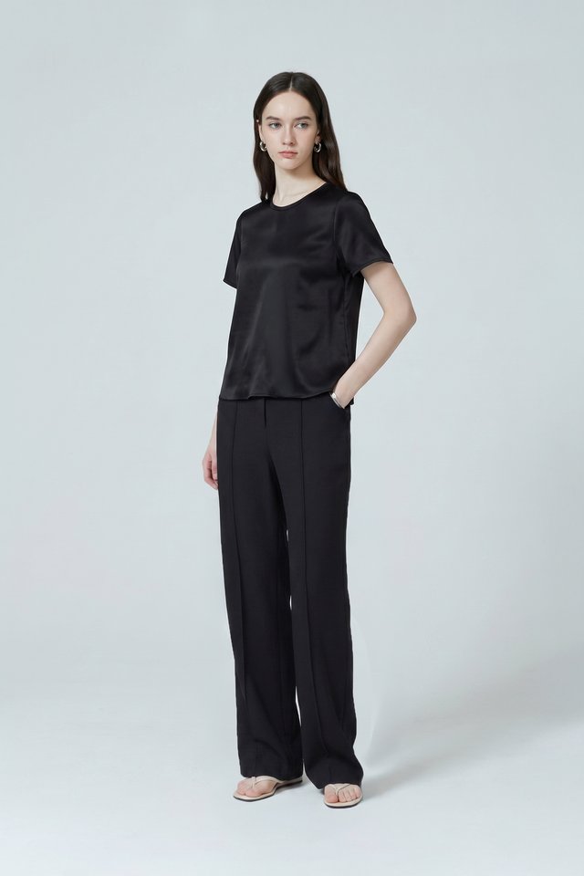 ELASTICATED PINTUCK PANTS