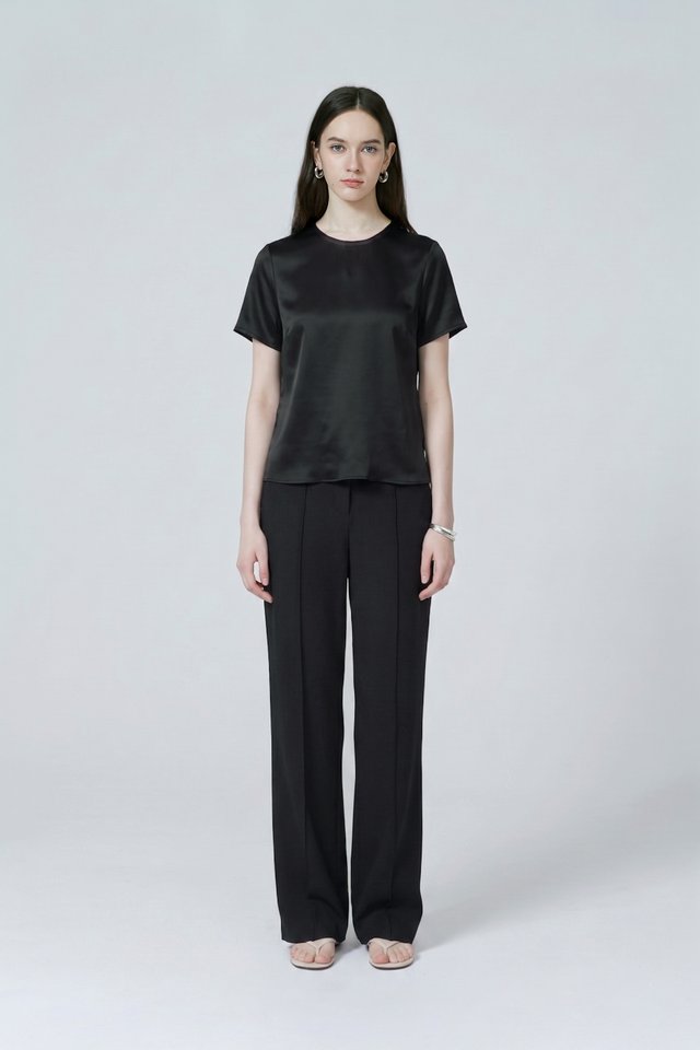 ELASTICATED PINTUCK PANTS