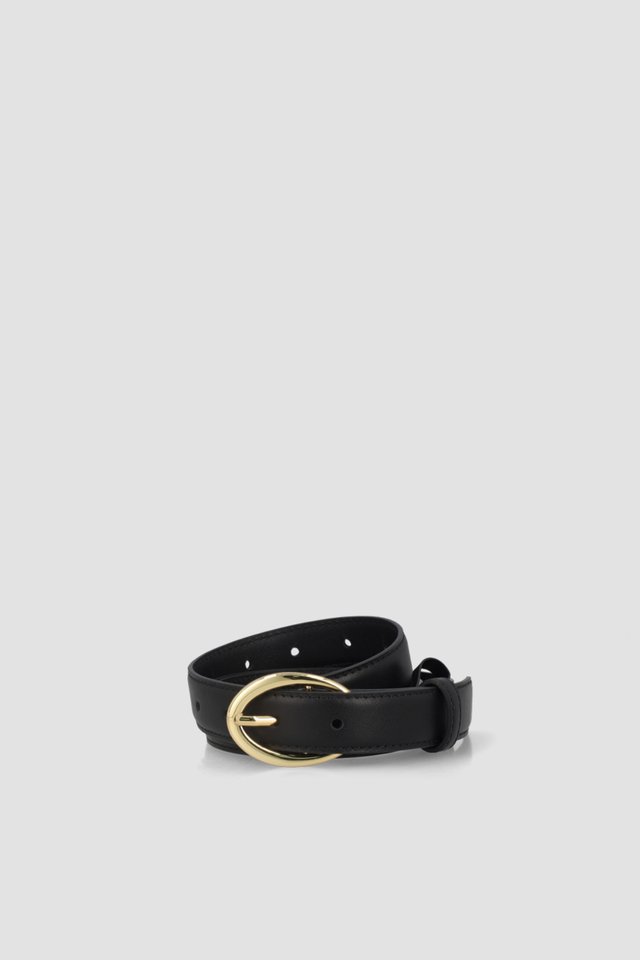 OVAL BUCKLE LEATHER BELT