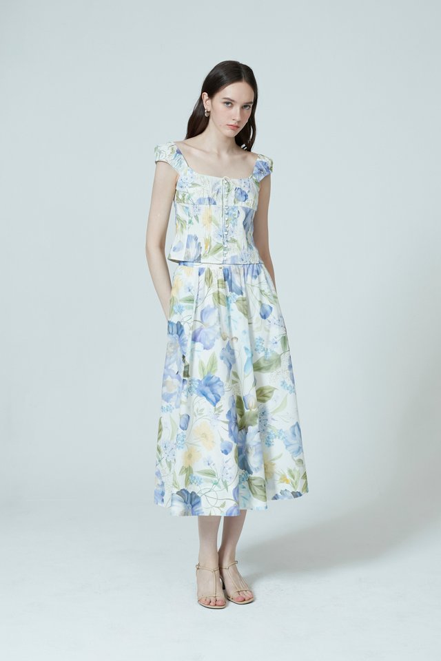 FLORAL MIDI SKIRT