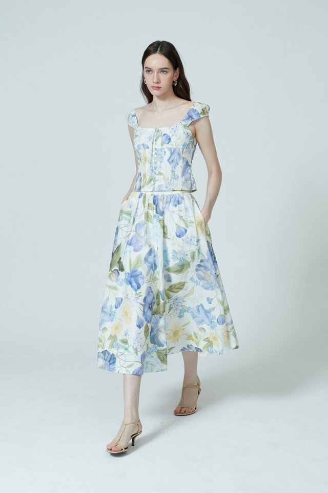 FLORAL MIDI SKIRT
