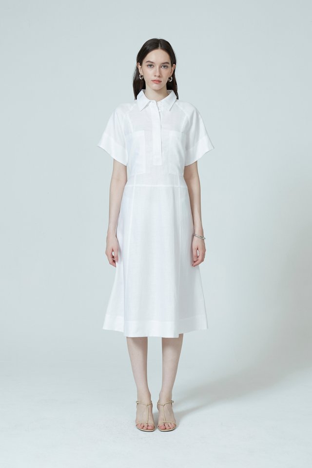 PATCH POCKETS SHIRT DRESS WITH INNER