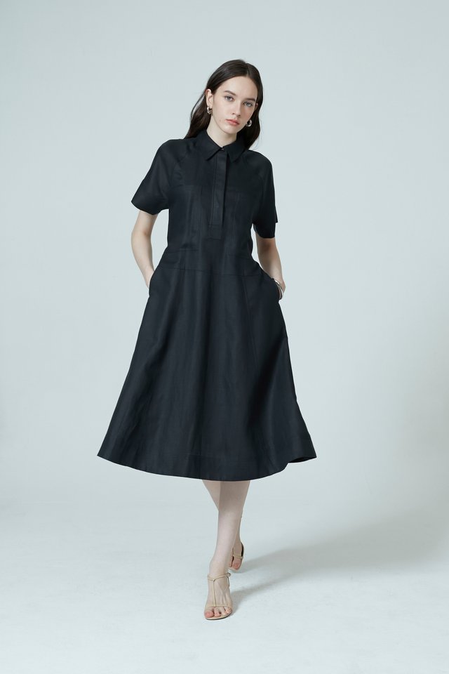 PATCH POCKETS SHIRT DRESS