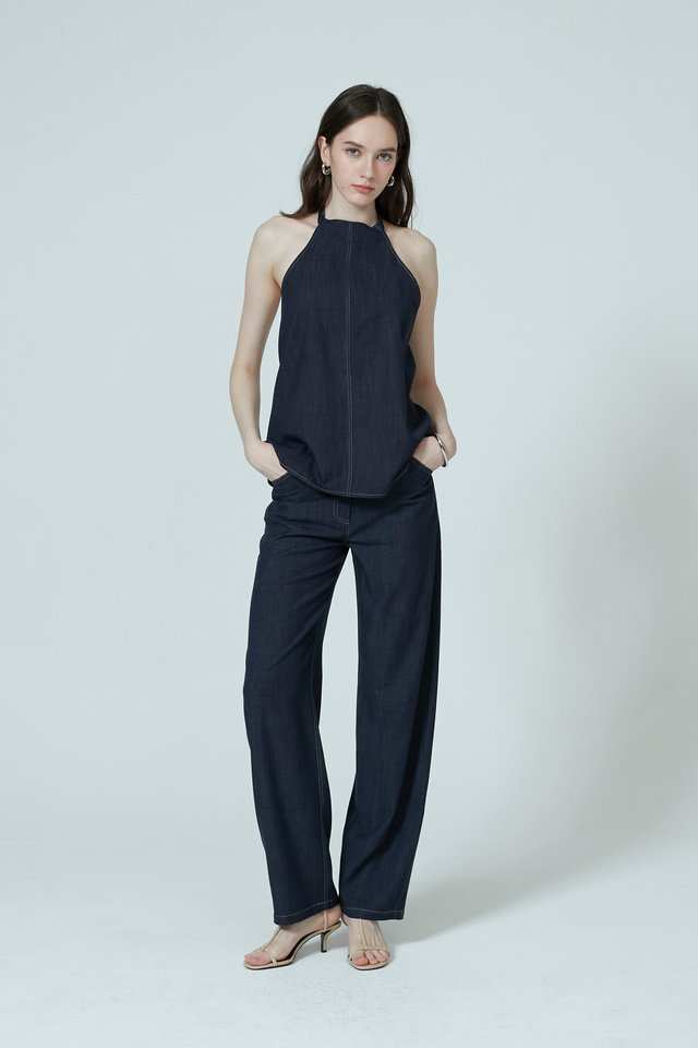 MID WAIST DENIM PANTS