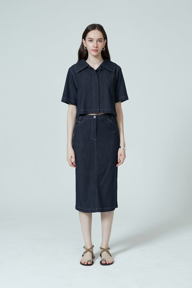[PERFECT PAIRING] DENIM SKIRT SET