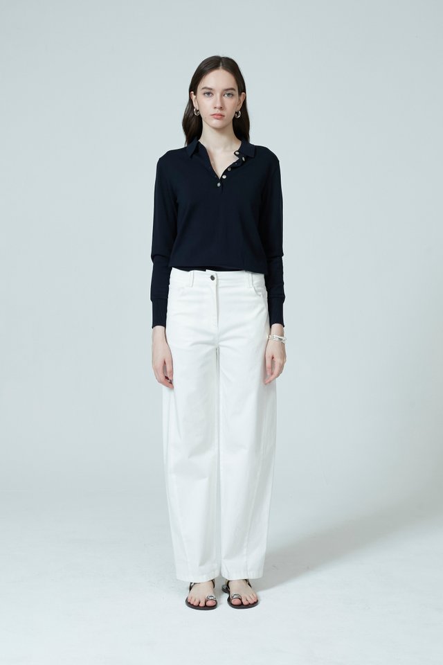 COLLARED KNIT TOP