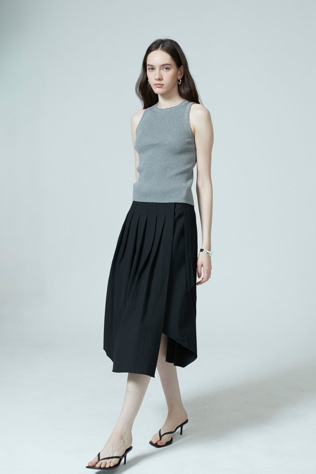 PLEATED WRAP SKIRT