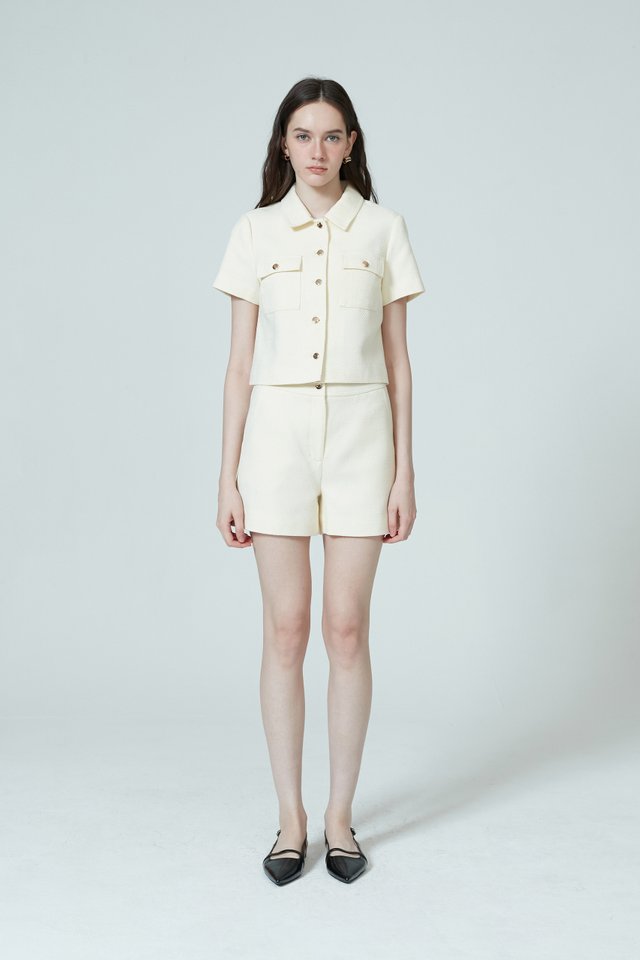 TWEED COLLARED TOP