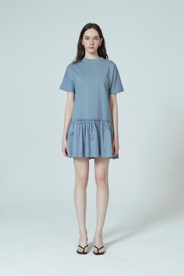 DROP WAISTED MINI DRESS