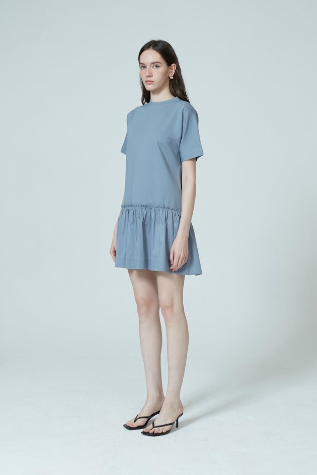 DROP WAISTED MINI DRESS