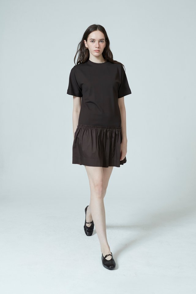 DROP WAISTED MINI DRESS