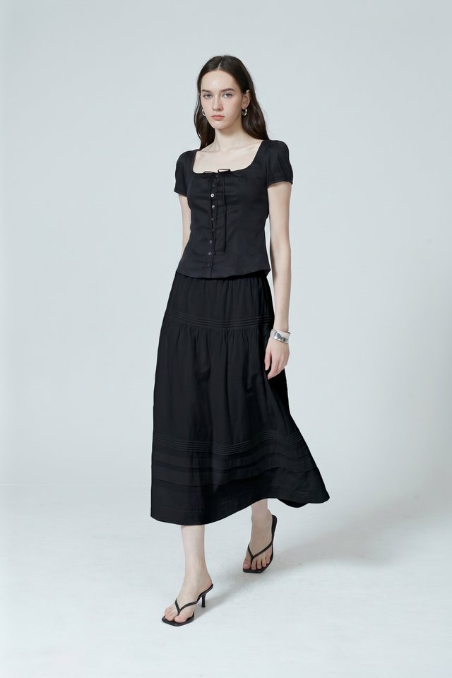 COTTON TIERED SKIRT