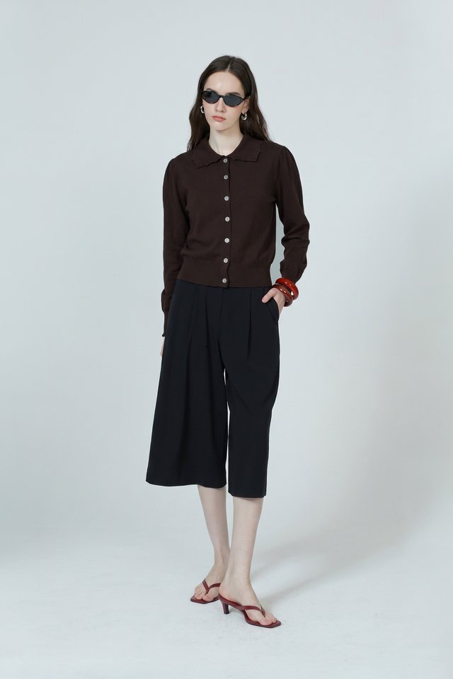 SCALLOP TRIMMED CARDIGAN