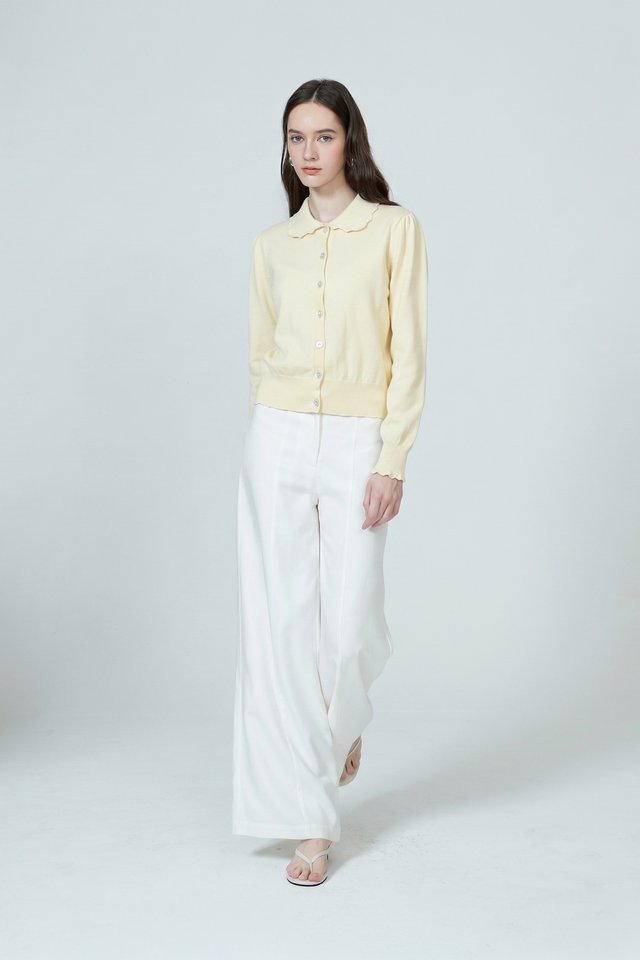 SCALLOP TRIMMED CARDIGAN